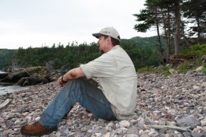 Dr. Wolff pondering the Dorset presence at Stock Cove.